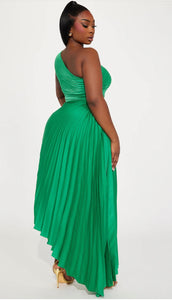 Goddess Glow Pleated Gown