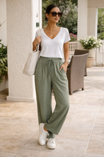 Load image into Gallery viewer, Olive Breeze Wide-Leg Pants