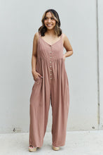 Load image into Gallery viewer, HEYSON All Day Full Size Wide Leg Button Down Jumpsuit in Mocha