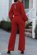 Load image into Gallery viewer, Boat Neck Tie Belt Jumpsuit
